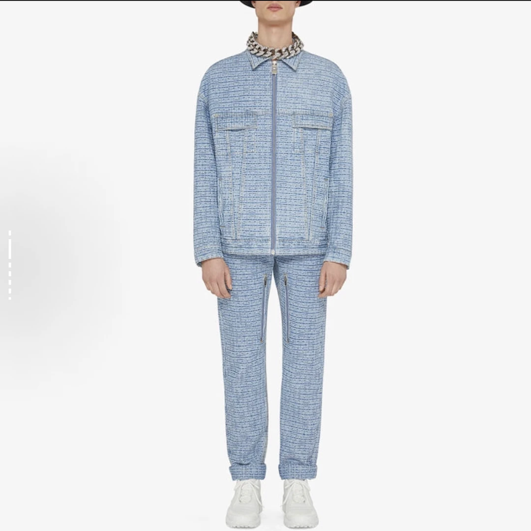 未使用 Givenchy/纪梵希 全新 Logo提花休闲拉链牛仔裤 男款