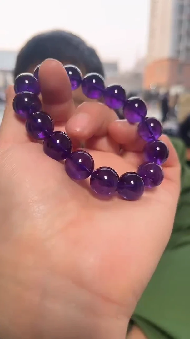 【闪购商品】紫晶手链未镶嵌天然手串多样性发一14mm