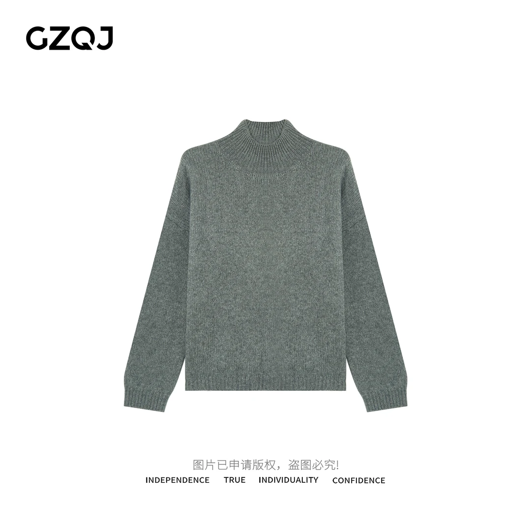 广州琴姐【胶片日记】慵懒软糯半高领套头细闪毛衣针织衫女冬季7512