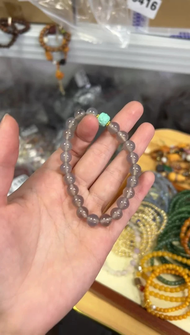 【闪购商品】玛瑙/玉髓手链未镶嵌冰烟紫玛瑙配件款手串[0953]