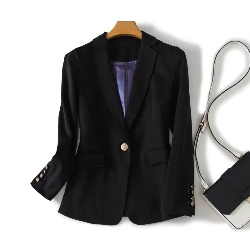 春秋商务修身显瘦时尚气质百搭港式复古女士西装