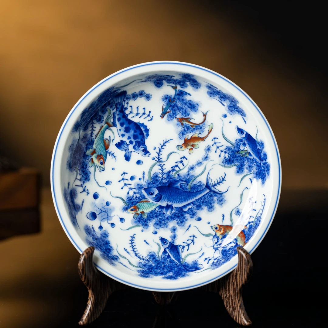 【瑶瑶甄选】敬畏堂斗彩鱼藻壶承手绘JWT0123景德镇陶瓷茶器家用