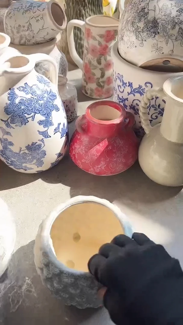 【闪购商品】陶瓷花盆高11.5cm内口9.5cm