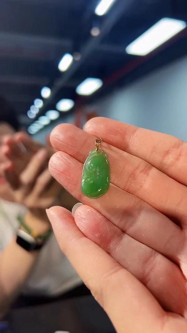 【闪购商品】翡翠颈饰18K金镶嵌缅料A货/支持复检/一件