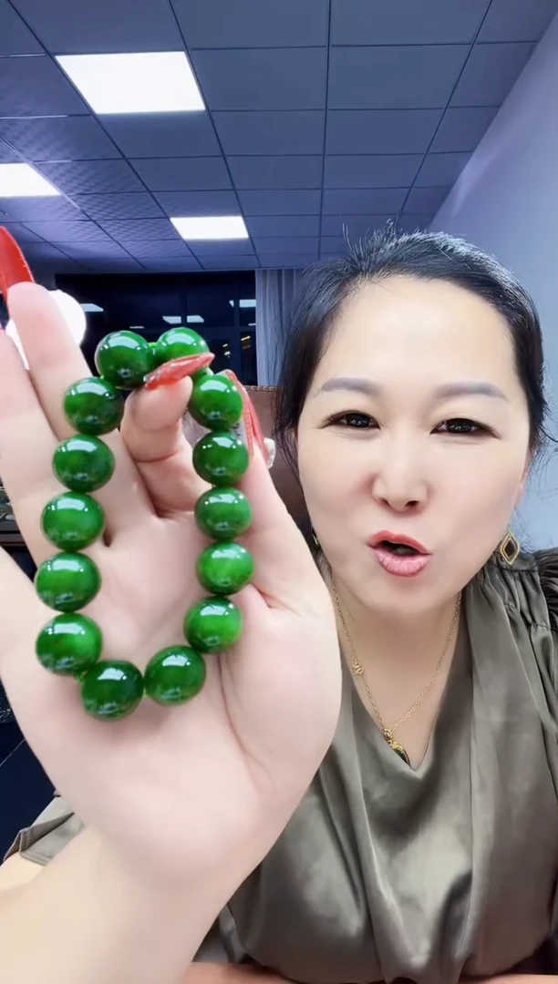 手串未镶嵌和田玉纯天然和田玉俄碧辣阳绿16