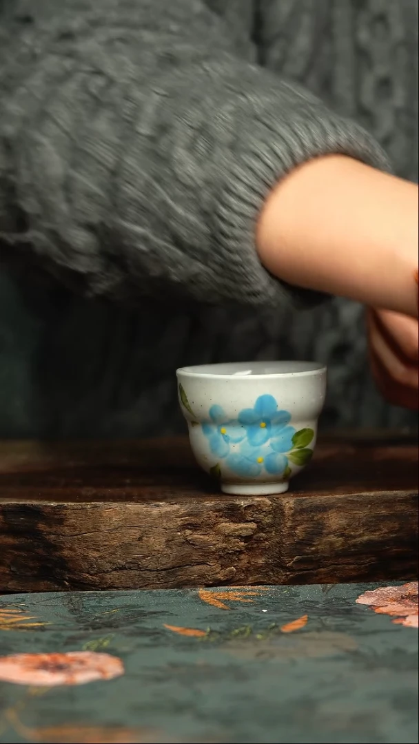 【闪购商品】杯釉下彩手工手绘同款陶器
