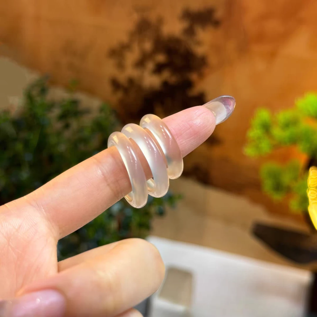 细卡5.5宽马料戒指圈 粗款，细款，玛瑙高冰玉戒圈