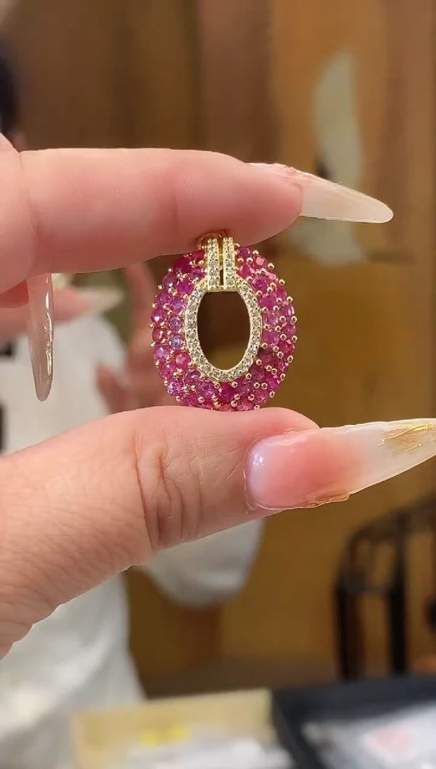 吊坠(赠链)未镶嵌红宝石天然红宝石吊坠