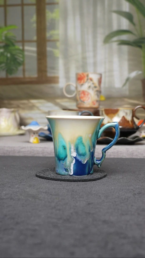杯子陶615景德镇手工手创杯子 带冰裂纹