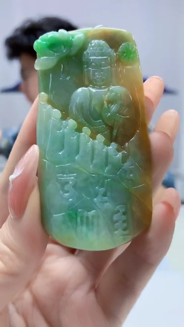 【闪购商品】定制翡翠未镶嵌4688DD-毛货挂件佛42