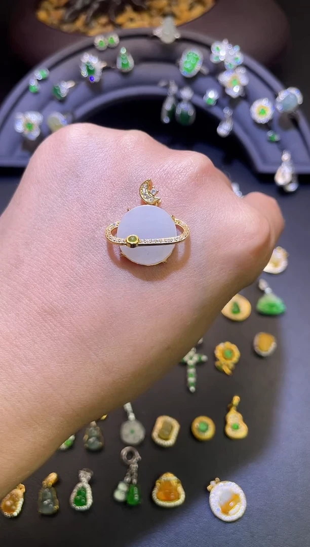 吊坠(不含链)银S925镶嵌翡翠1