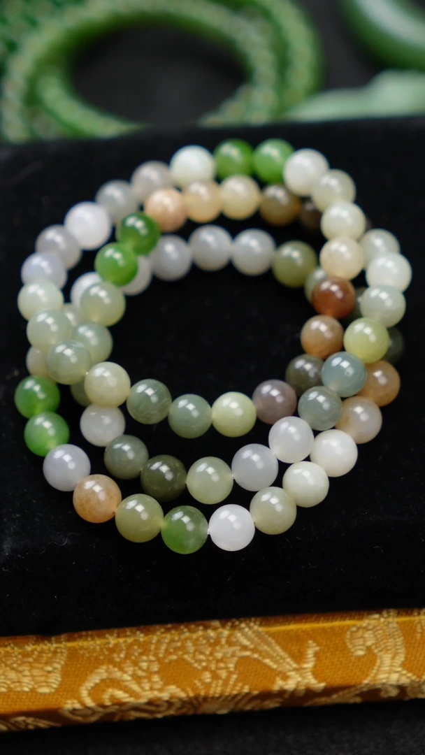 和田玉（碧玉）未镶嵌颈饰多宝手串多样发一件