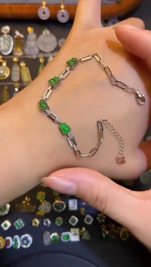 翡翠银S925镶嵌吊坠(不含链)1