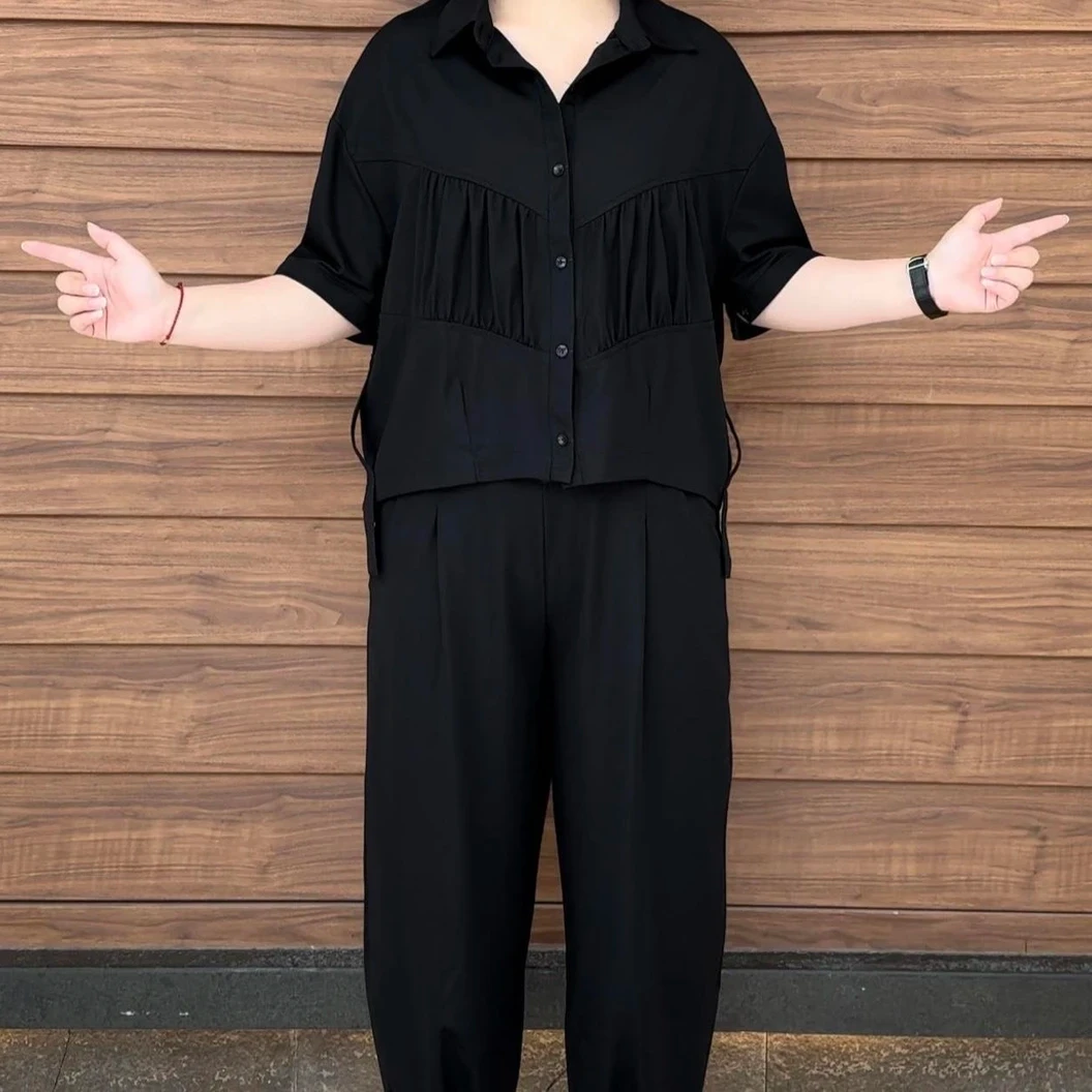 【2025夏季新款】时尚休闲套装宽松大码显瘦洋气垂坠感爽肤不闷热