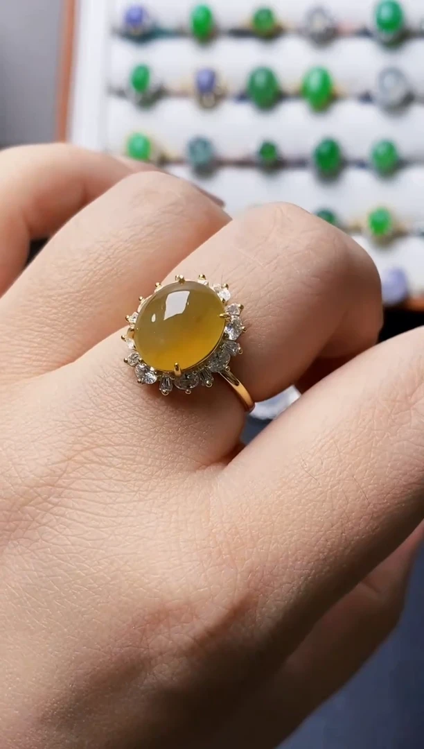 银S925镶嵌戒指翡翠3203