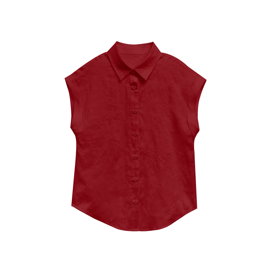 春夏新款百搭休闲时尚亚麻纯色衬衣117197