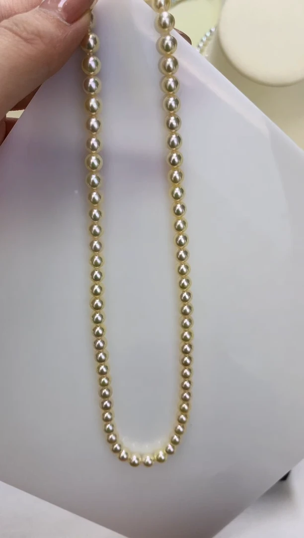 银S925镶嵌DA海水珍珠  GD021 羽皇金串链6-6.5MM