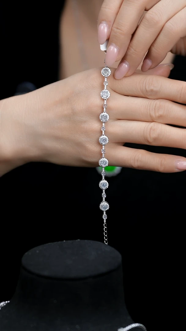 【闪购商品】翡翠手链银S925镶嵌手链