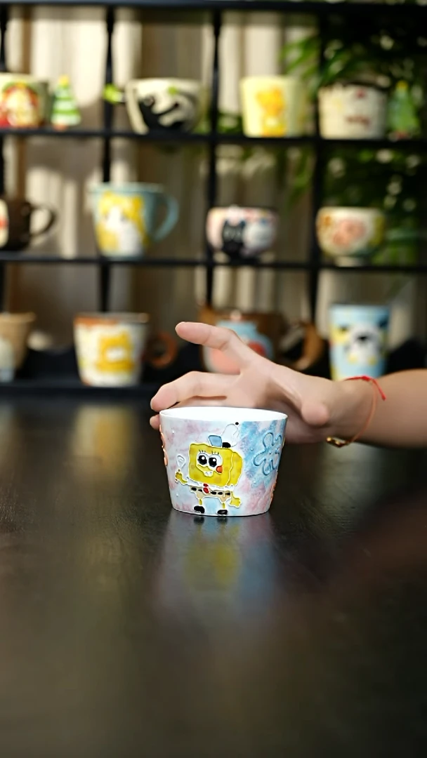 杯子海绵宝宝陶瓷手持杯