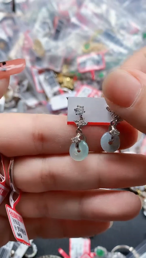 银S925镶嵌戒指翡翠天然A货缅甸翡翠