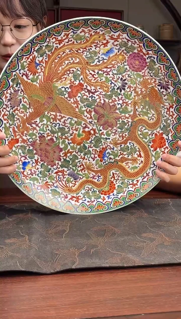 摆件瓷立方—【古县衙】龙凤赏盘（38CM）33