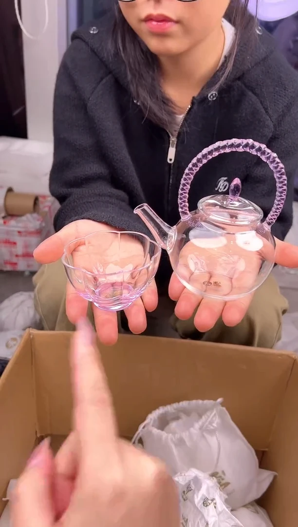 禾墨 栀意提梁壶浅紫色+杯子