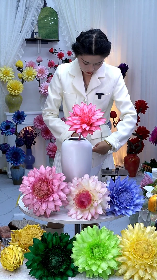 太*花永生洋蓟亮粉单头【有生长纹】9470