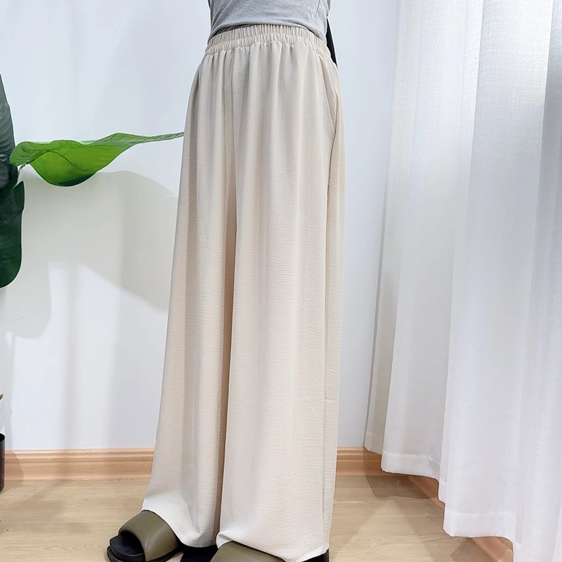 大码显瘦时尚纯色女胖MM加大加肥休闲夏季高腰宽松薄款山本阔腿裤