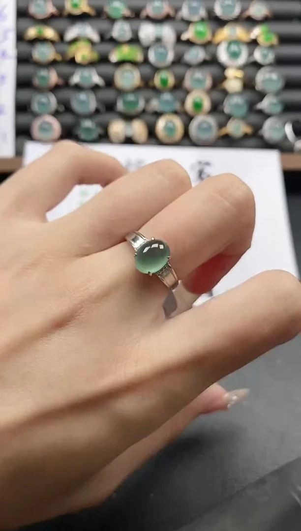 银S925镶嵌戒指翡翠5111