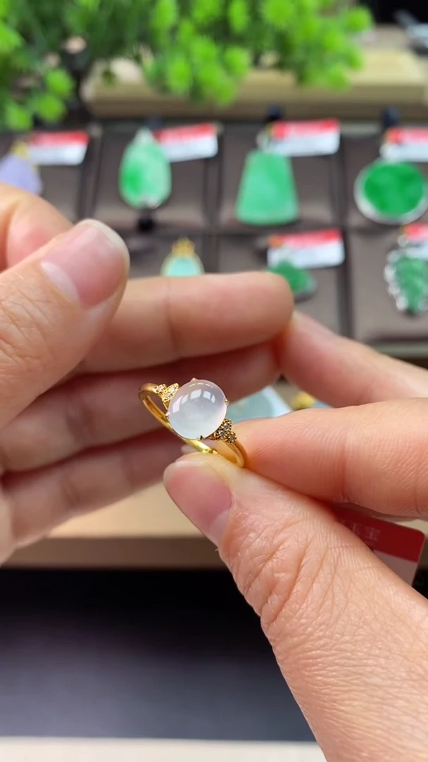 【闪购商品】翡翠戒指18K金镶嵌13戒指