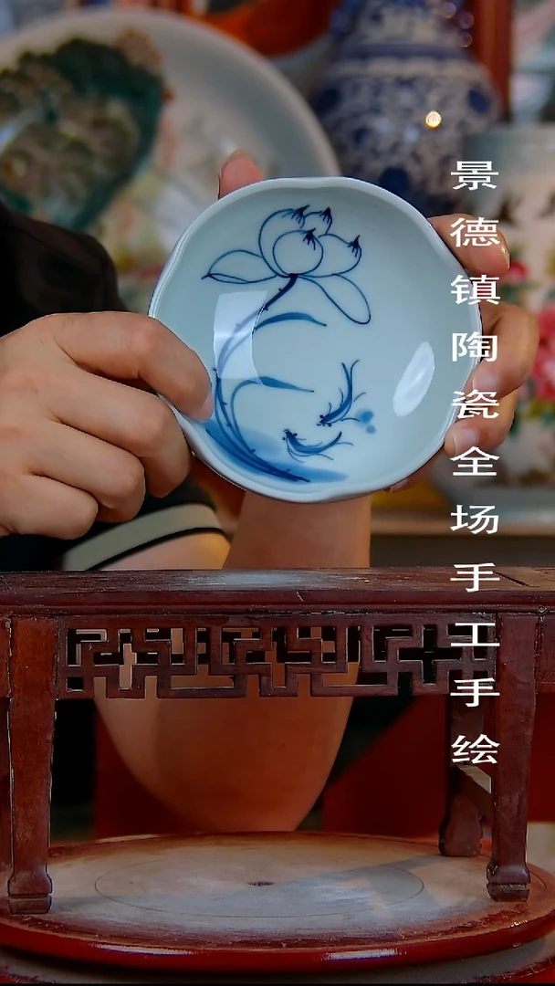 摆件手景德镇陶瓷 全场手工绘