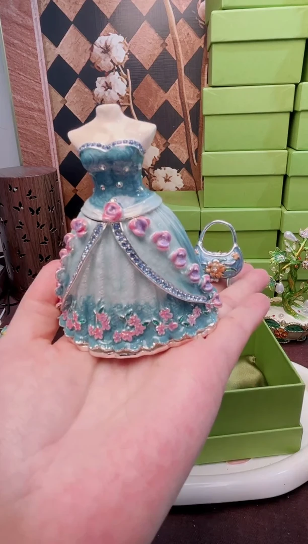 锌合金珐琅彩首饰盒摆件默认微瑕不退不换～