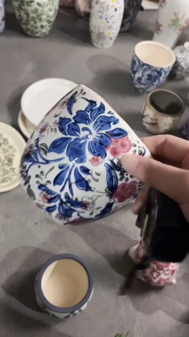 【闪购商品】陶瓷陶瓷花盆高cm内口cm