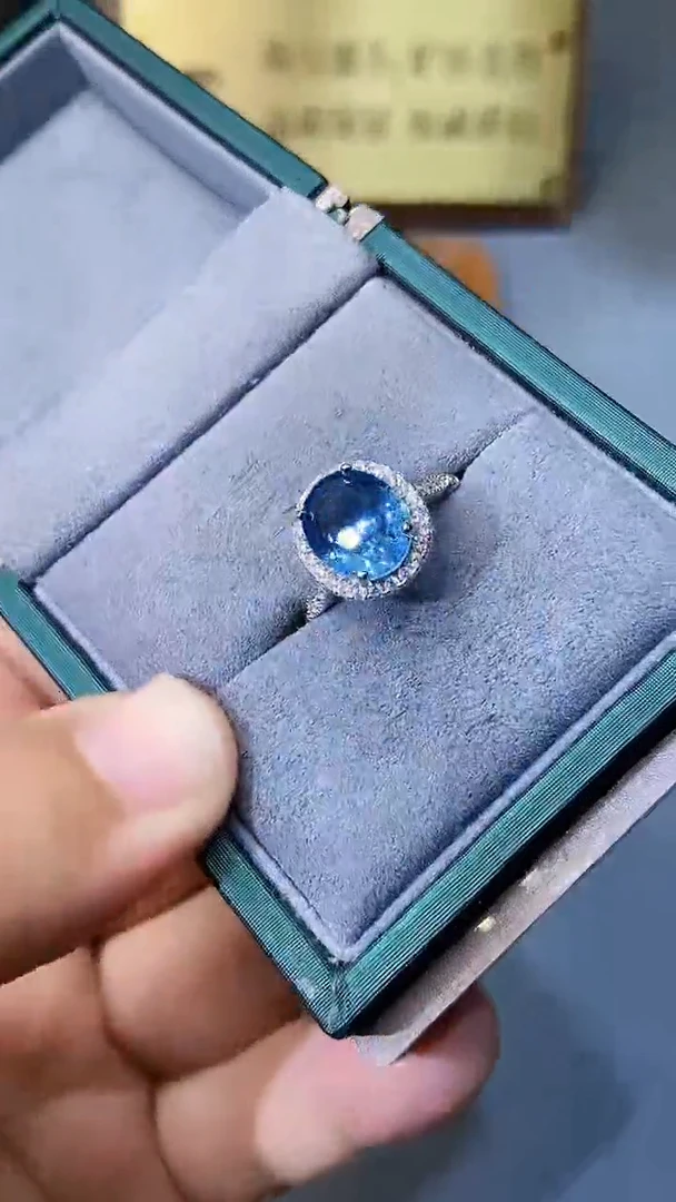【闪购商品】海蓝宝石戒指银S925镶嵌354
