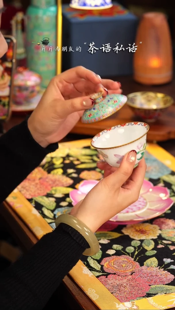 【闪购商品】灵玺贡坊    白地    盖碗