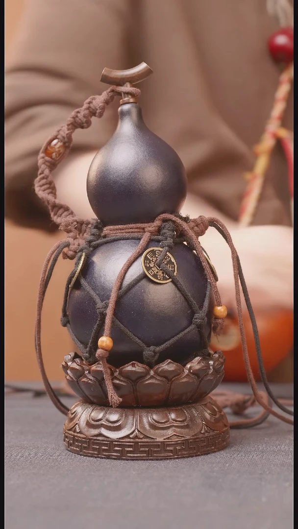 1687号链接精品大漆葫芦现货现发[一物一拍]不包含莲花底座