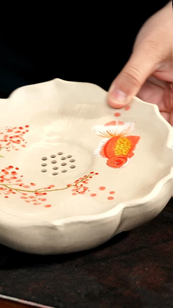 茶壶紫砂白泥金鱼湿泡