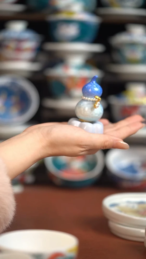 瓷片昨明葫芦摆件（福利价格）