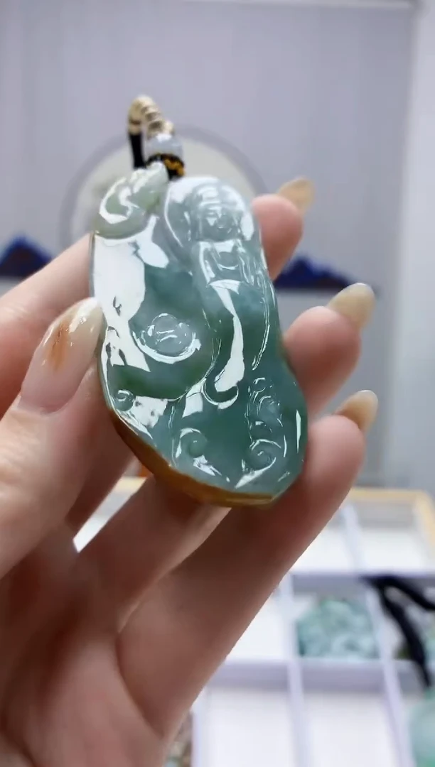 未镶嵌定制翡翠4898jw-毛货挂件150
