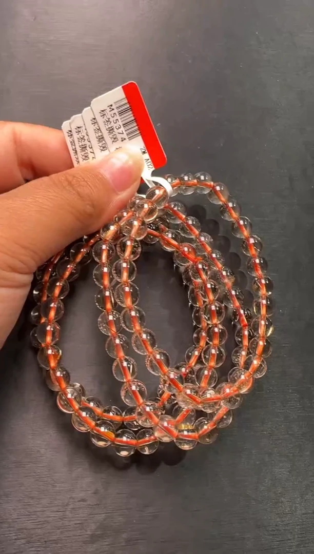 水晶手串未镶嵌钛晶手串7m+ 多样性发一 M55374