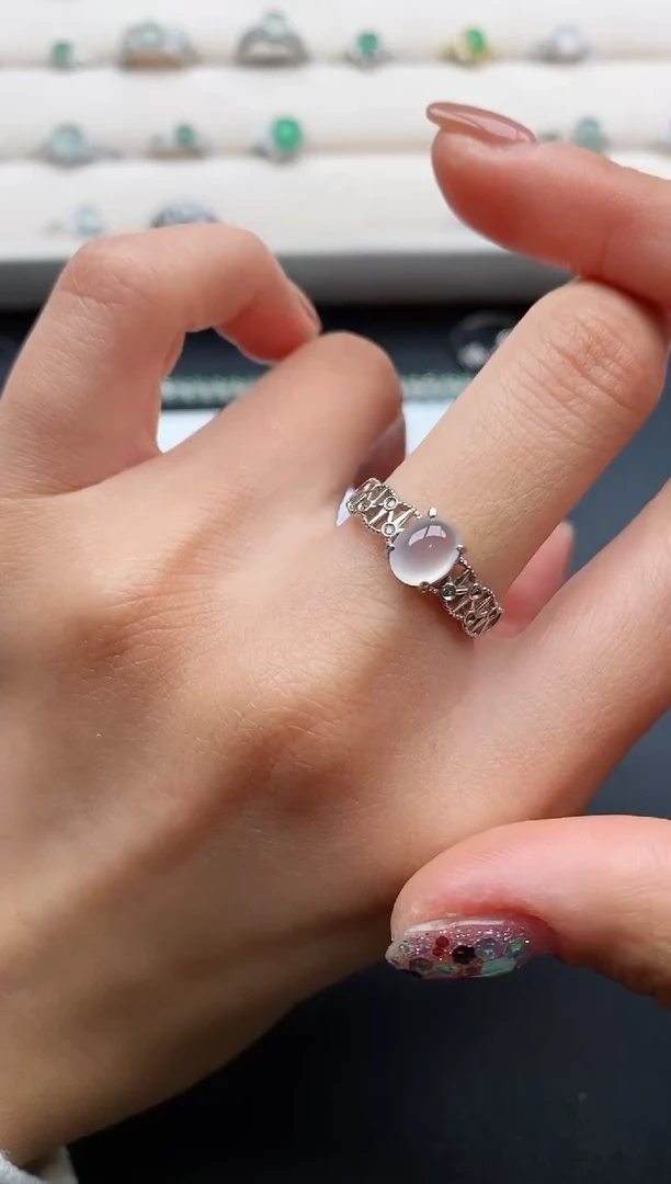 银S925镶嵌戒指翡翠77777777+5