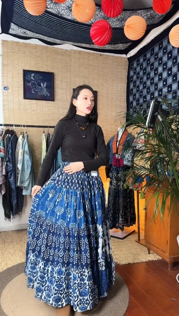 【闪购商品】设计师款蓝染裙子