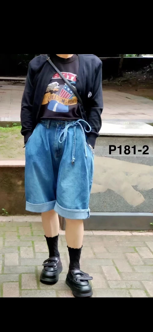 X现~韩国正品代购F181时尚休闲百搭牛仔短裤（ NOTUINOHUANG)