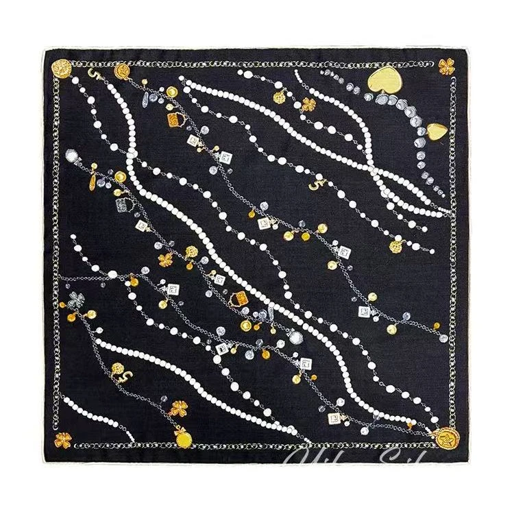 【珍珠链条100CM】逐梦鸟羊毛围巾白色女冬季时尚经典披肩百搭洋气