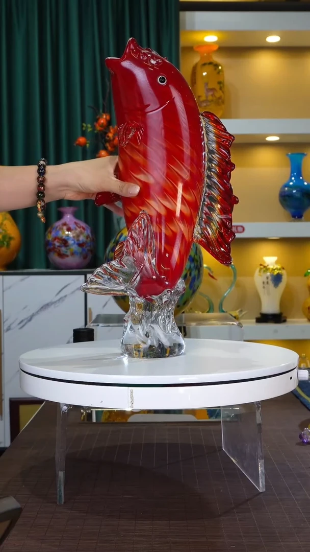 手工艺品琉璃鲤鱼跃龙门