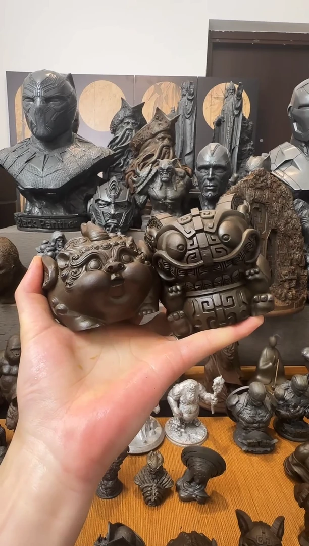 铁实心铁艺摆件~~大吞金，大貔貅（锈色）