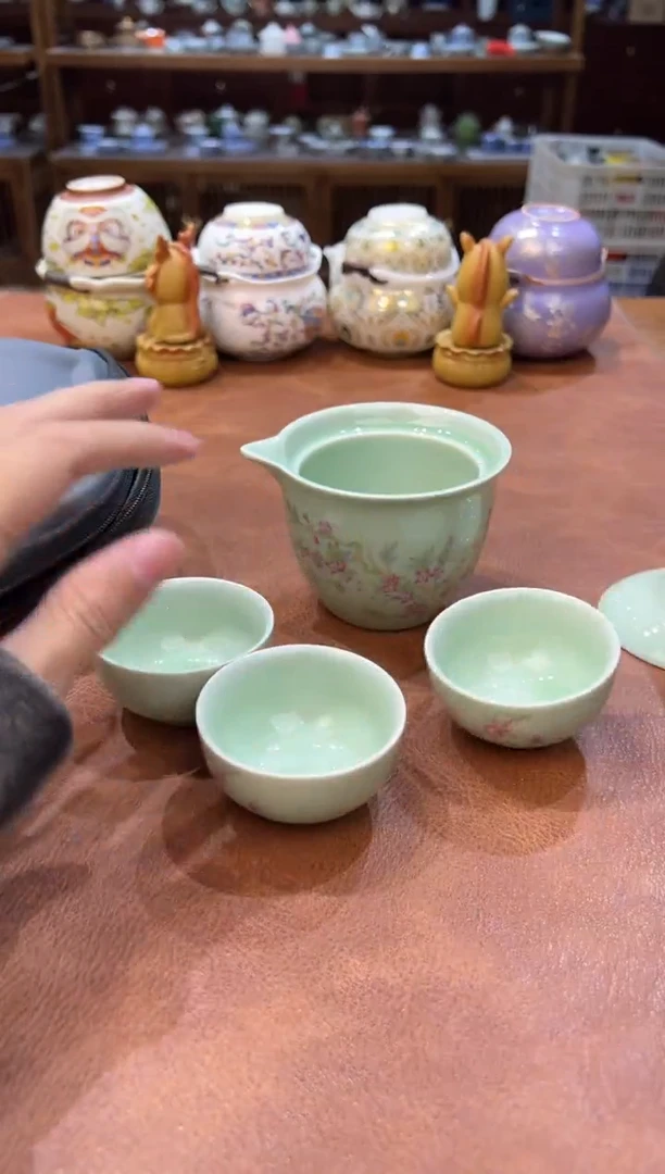 真的很便宜会开片的旅行茶具