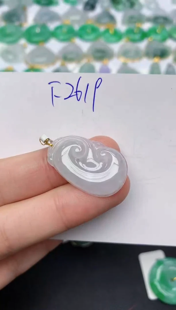 颈饰18K金镶嵌翡翠天然缅甸A货翡翠百元以上9元证书费自理