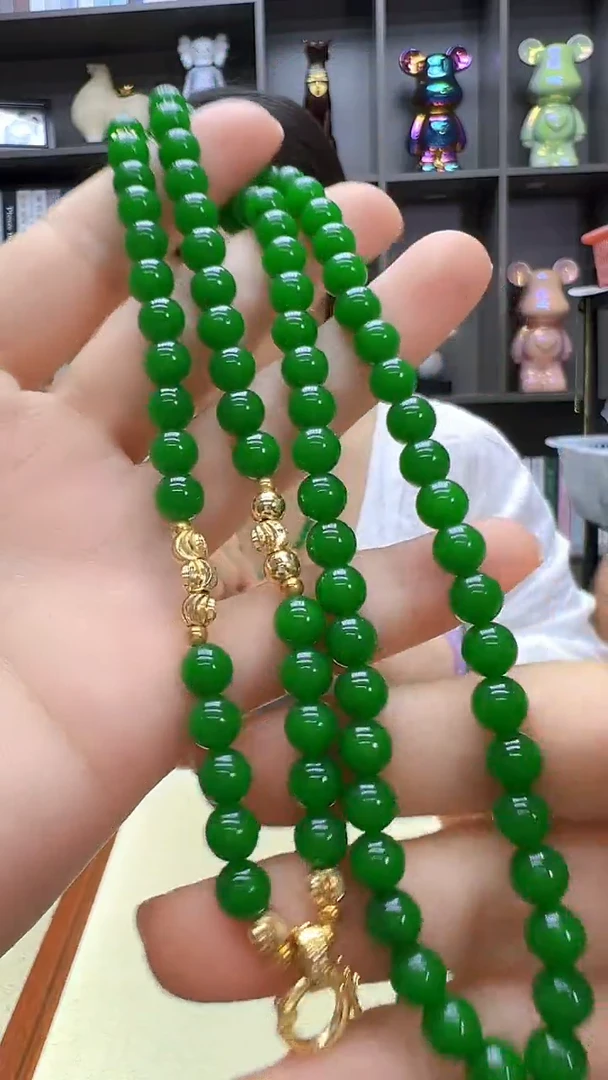 翡翠14K金镶嵌颈饰丹丹diy劲饰