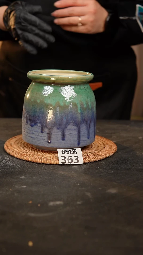 【闪购商品】瓷片泥363泥手工花盆1口10高13